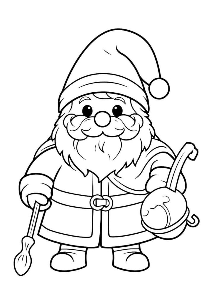 Desenho Fofo para Colorir de Papai Noel